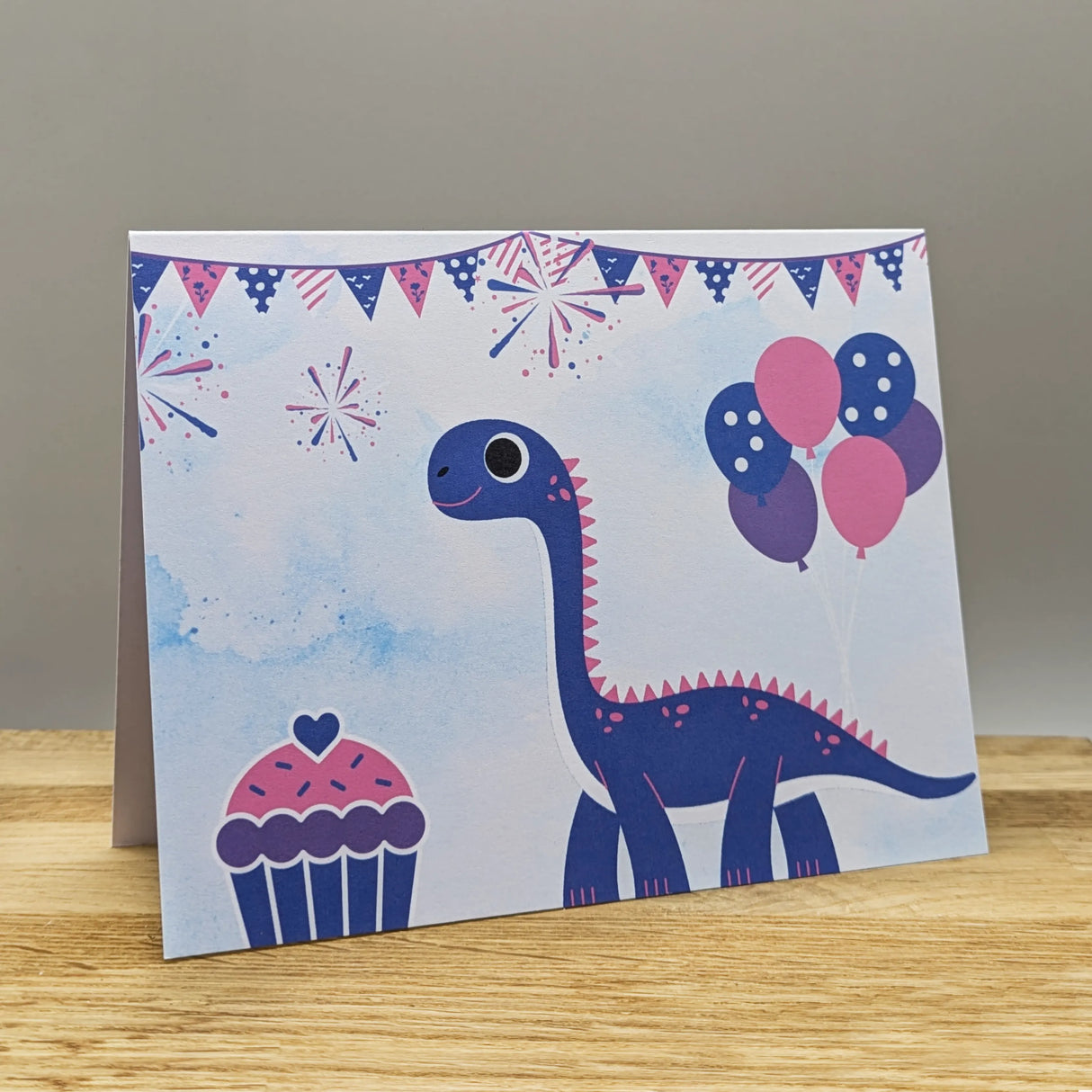 Dinosaur Party Greeting Card by Vik