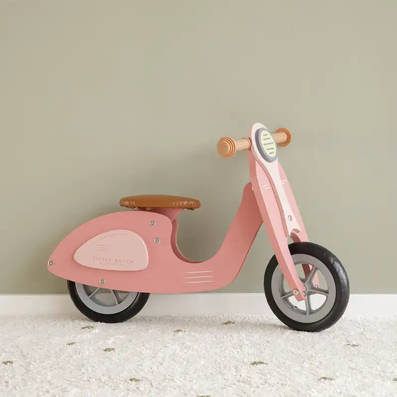 Little Dutch Wooden Balance Bike Scooter Pink Zidar Kid