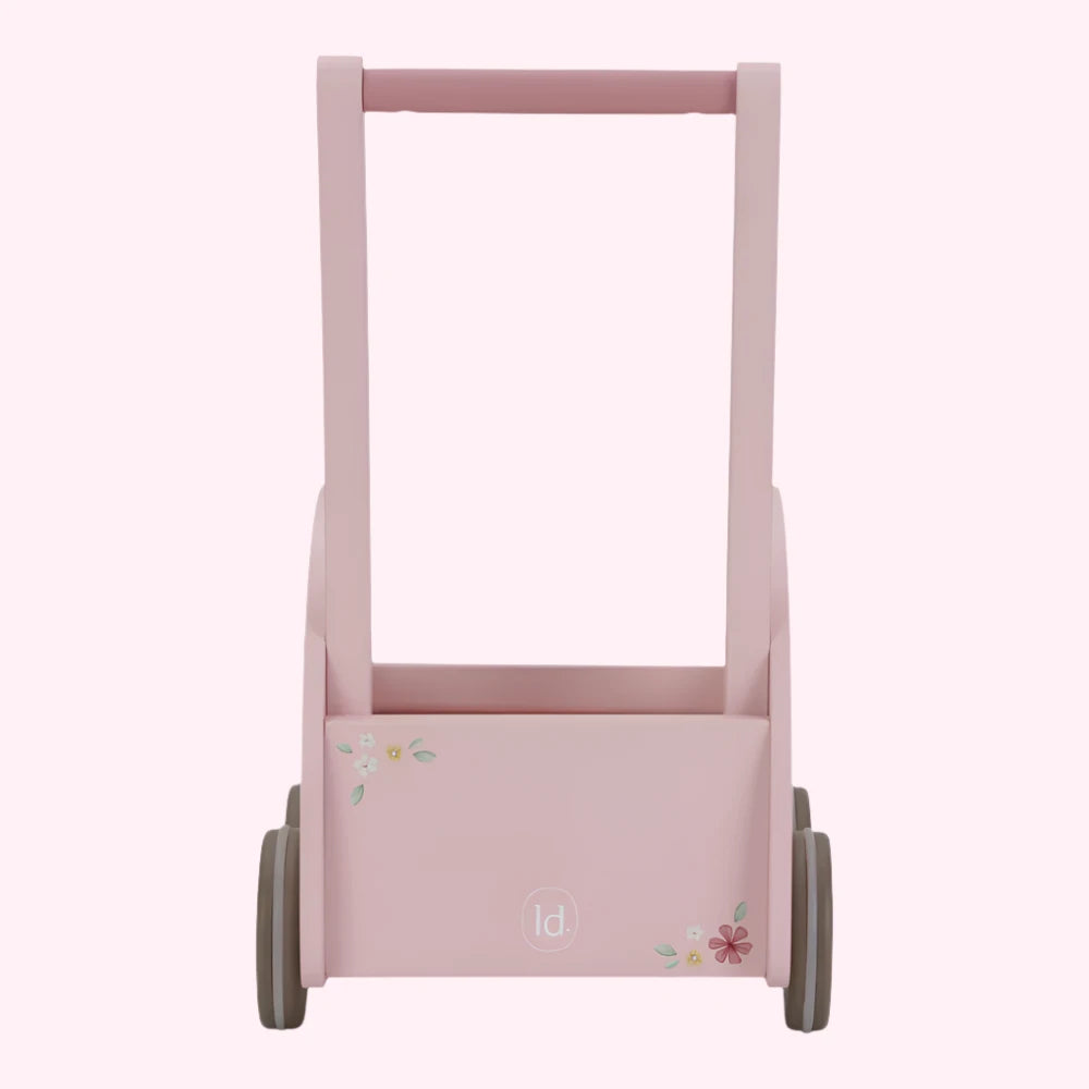 Wooden Baby Walker Car Pink