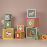 Little Farm Cardboard Building Block Cubes