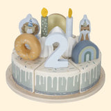 Wooden Birthday Cake Play Food 26 piece - Blue