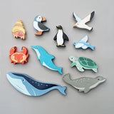 Wooden 10 Coastal Creatures Shelf