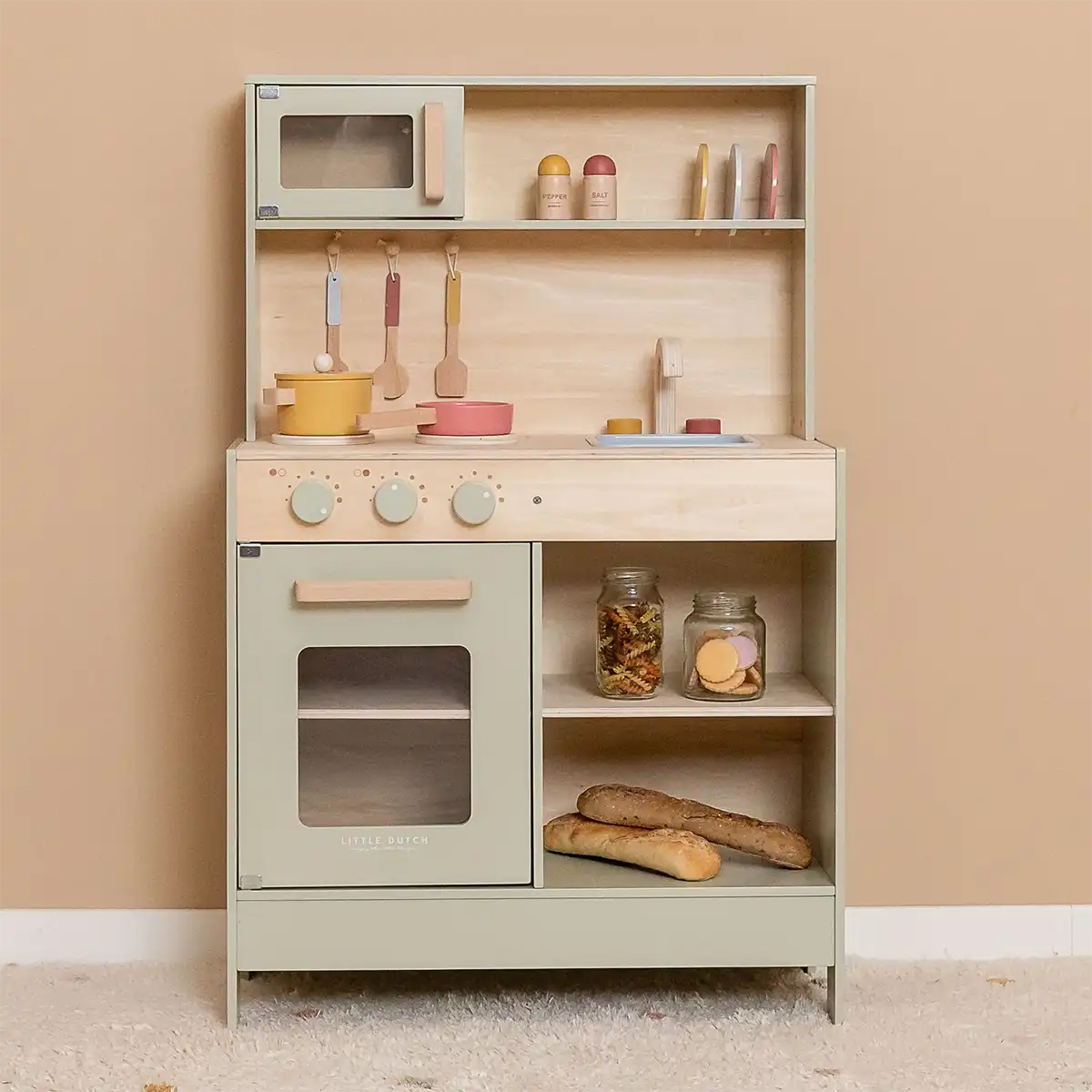 Wooden Play Kitchen in Mint