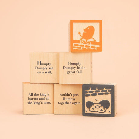 Nursery Rhyme Favourite 9 Wooden Block Set - Zidar Kid