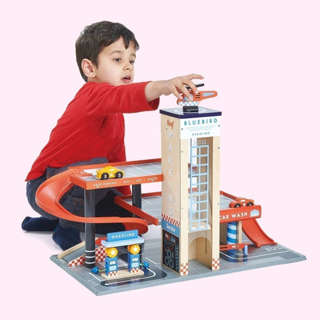 Wooden Blue Bird Service Station Garage - Zidar Kid