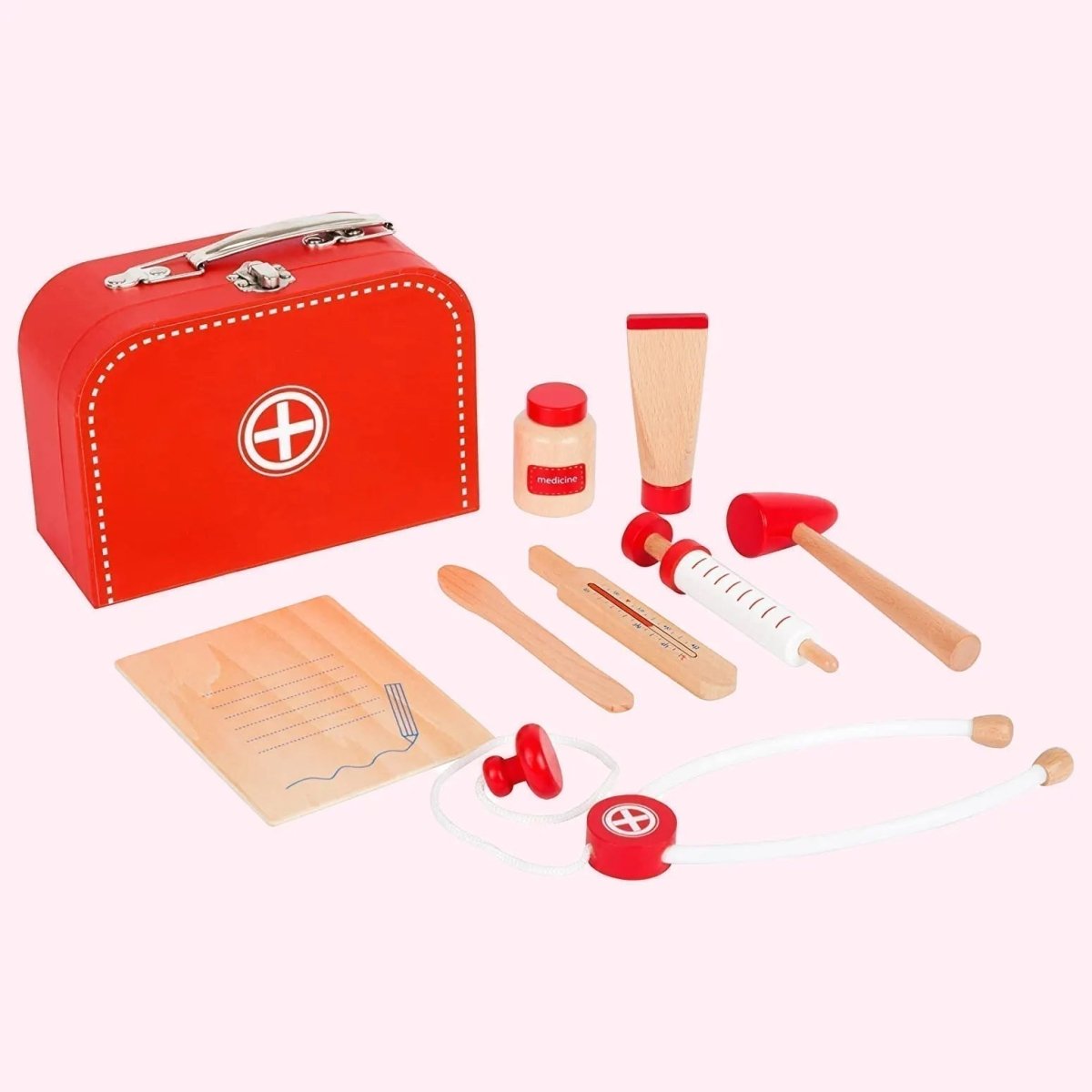 Wooden Child Pretend Doctors Medical Kit - Zidar Kid