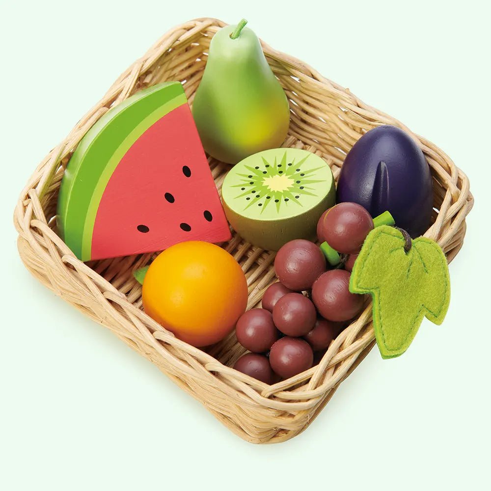 Wooden Fruity Basket Play Food - Zidar Kid